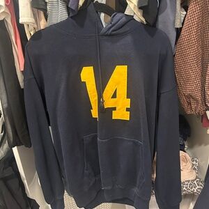 Brandy Melville rare 14 hoodie navy and yellow